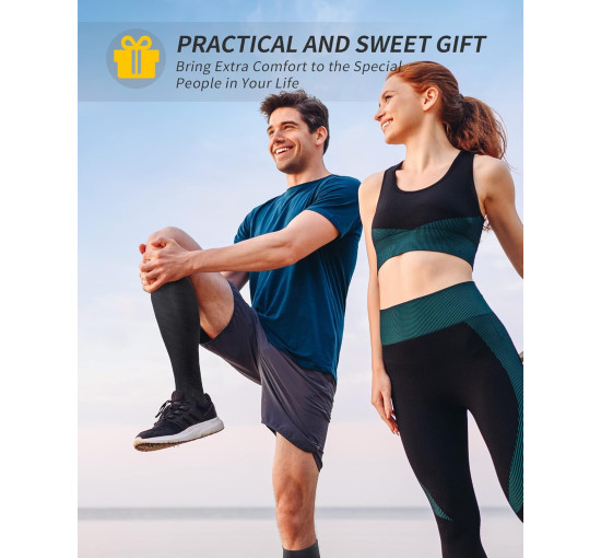 Компресійні шкарпетки CAMBIVO CS70 для жінок та чоловіків шкарпетки з градуйованою посадкою, чорні (3011)