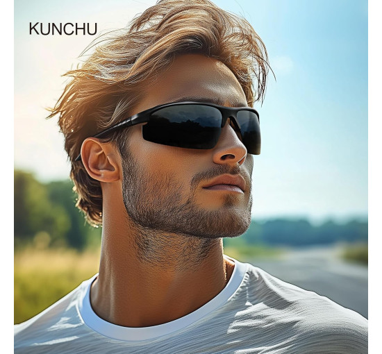 Спортивные поляризованные очки Kunchu  Al-Mg с металлической оправой (5157)