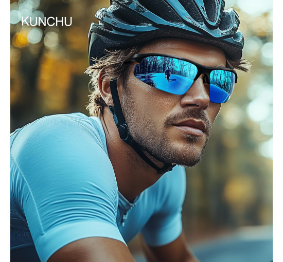 Спортивные поляризованные очки Kunchu  Al-Mg с металлической оправой (5157)