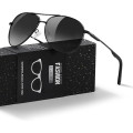 Kunchu Сонячні окуляри, поляризовані, унісекс, UV400 захист, класичні, чорно-сірий (5163)