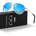 Kunchu Сонячні окуляри, поляризовані, унісекс, UV400 захист, класичні, сріблясто-сині (5159)