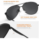 Kunchu Сонячні окуляри, поляризовані, унісекс, UV400 захист, класичні, трояндовий чай (5161)