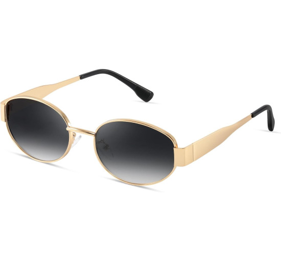 Kunchu Сонячні окуляри, поляризовані, вінтаж UV400 класичний, градієнтний чорний (5155)