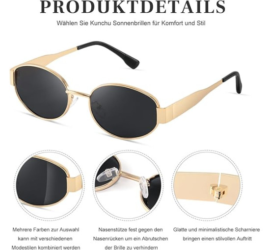 Kunchu Сонячні окуляри, поляризовані, вінтаж UV400 класичний, Z3-синій (5164)