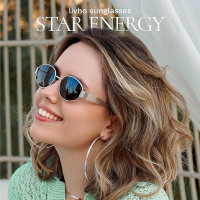 Livho Солнечные очки Retro Polarized, защита UV400, овальная форма, металлическая оправа (5165)