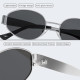 Livho Сонячні окуляри Retro Polarized, захист UV400, овальна форма, металева оправа (5165)