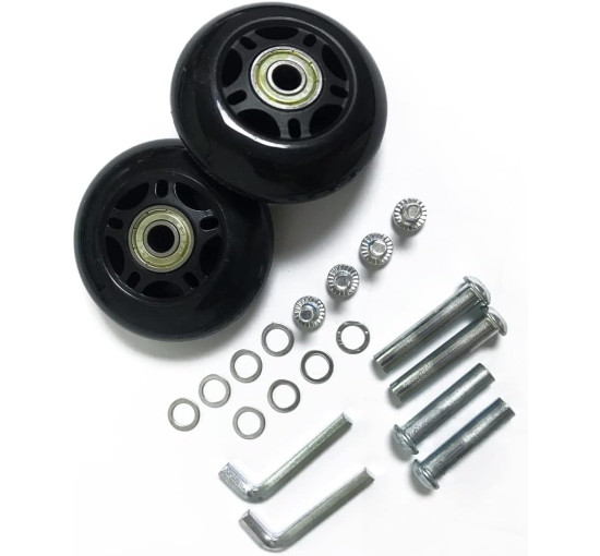 LOTOWELZON пара чорних змінних коліc для багажу, діаметр 90 x ширина 24 мм/3,54 мм (5070)