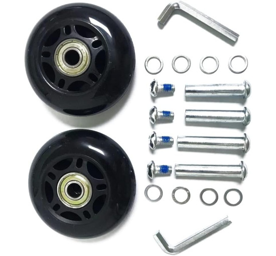 LOTOWELZON пара чорних змінних коліc для багажу, діаметр 90 x ширина 24 мм/3,54 мм (5070)