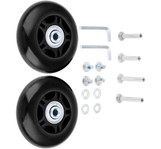 LOTOWELZON пара чорних змінних коліс для валіз ATXDE230, 75x24 мм/2,95x0,94 дюйма (5072)