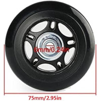 LOTOWELZON пара черных сменных колес для чемоданов ATXDE230, 75x24 мм/2,95x0,94 дюйма (5072)