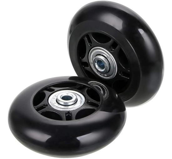 LOTOWELZON пара чорних змінних коліс для валіз ATXDE230, 75x24 мм/2,95x0,94 дюйма (5072)