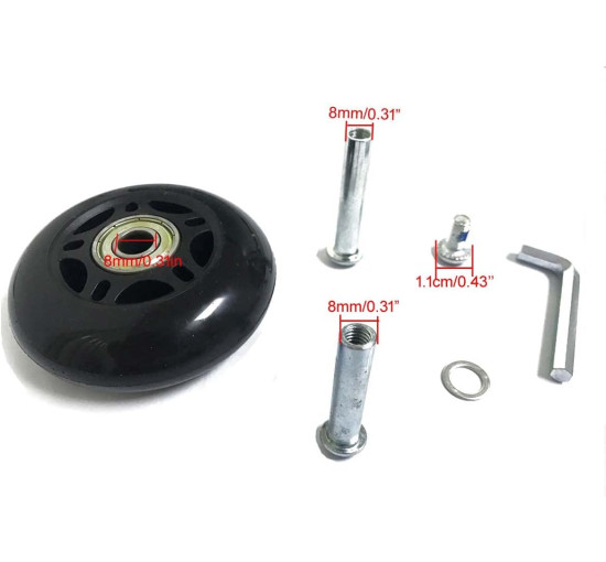 LOTOWELZON пара змінних коліс ‎ATXDE080 60 мм товщина 18 мм з 8 мм для валізи (5071)