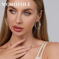Модные серьги-кольца MOROTOLE TB-US-Triangle Hoop-SV, из серебра 925 пробы для женщин (4171)