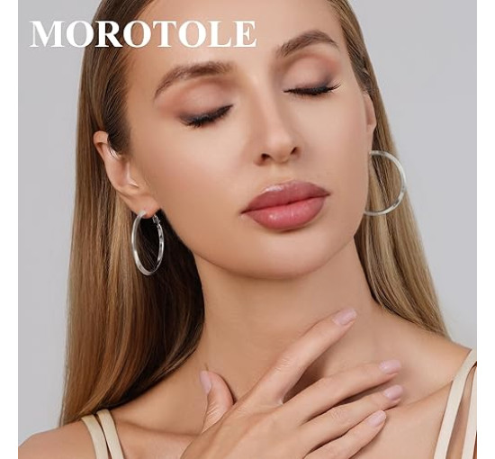 Модні сережки-кільця MOROTOLE TB-US-Triangle Hoop-SV, зі срібла 925 проби для жінок (4171)