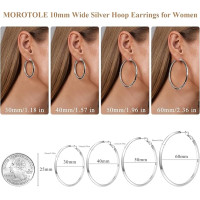 Модные серьги-кольца MOROTOLE TB-US-Triangle Hoop-SV, из серебра 925 пробы для женщин (4171)