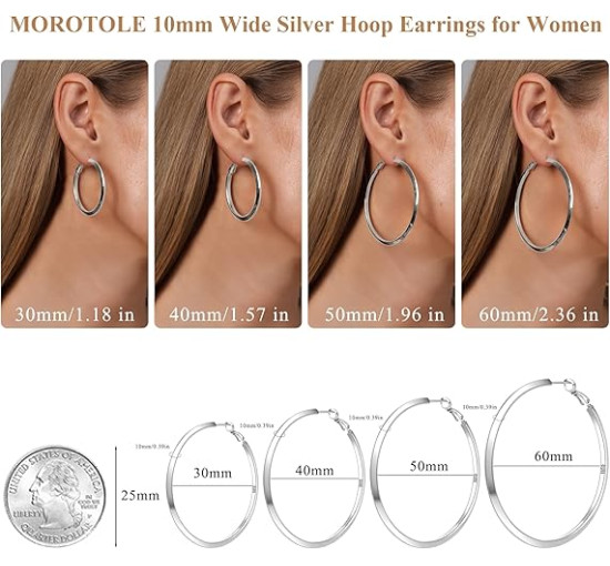Модні сережки-кільця MOROTOLE TB-US-Triangle Hoop-SV, зі срібла 925 проби для жінок (4171)