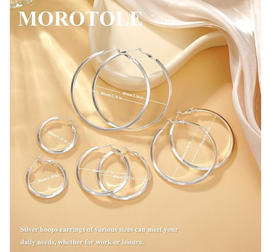 Модні сережки-кільця MOROTOLE TB-US-Triangle Hoop-SV, зі срібла 925 проби для жінок (4171)