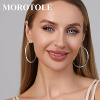 Модні сережки-кільця MOROTOLE зі срібла 925 проби для жінок, Гіпоалергенні Легкі (2007)