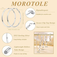 Модные серьги-кольца MOROTOLE из серебра 925 пробы для женщин, Гипоаллергенные Легкие (2007)