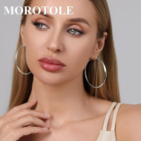 Модные серьги-кольца MOROTOLE из серебра 925 пробы для женщин, Гипоаллергенные Легкие (2007)