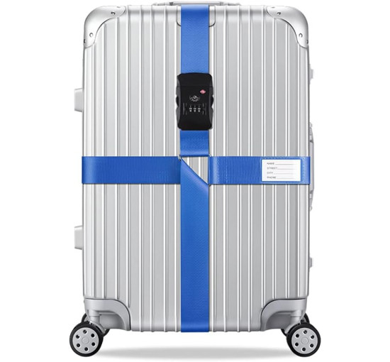 Набір ременів для багажу Veki Cross, з регульованим замком для дорожніх валіз, сині 2 шт (4166)