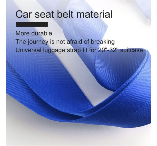 Набір ременів для багажу Veki Cross, з регульованим замком для дорожніх валіз, сині 2 шт (4166)