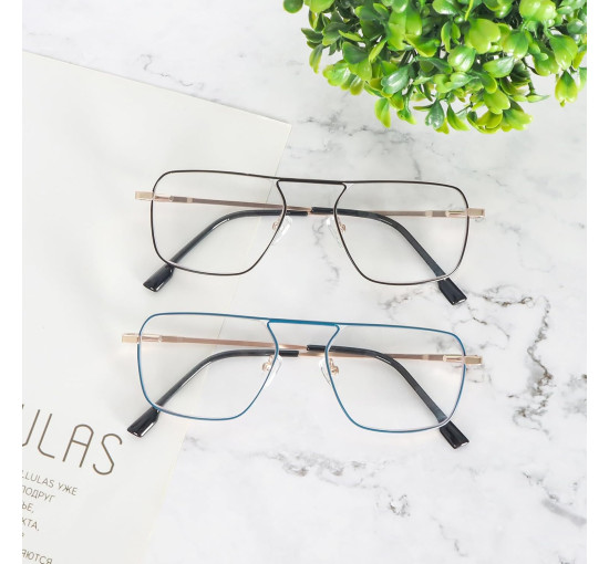 Набір із 2 окулярів для читання MMOWW DEL035-BKBU2.5, чоловічі, з фільтром синього світла, чорний синій (3174)