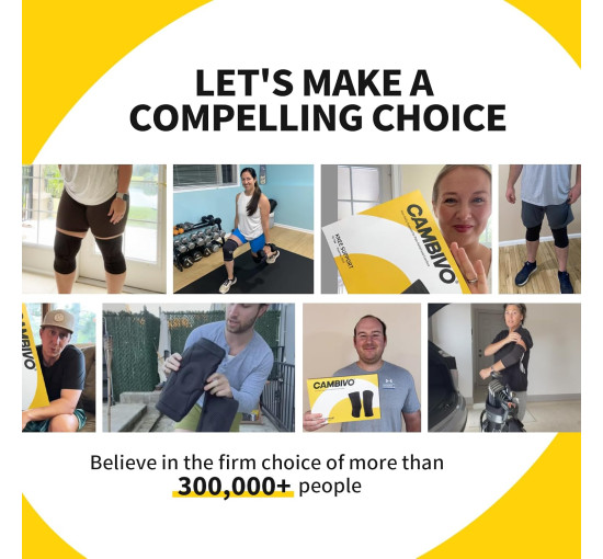 Наколінники CAMBIVO NS10 компресійні бандажі для чоловіків та жінок, чорно-сірі (3017)