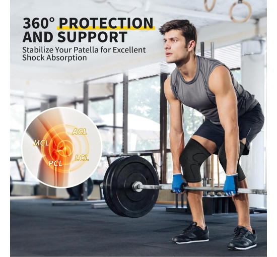 Наколінники CAMBIVO NS10 компресійні бандажі для чоловіків та жінок, сірі (3010)