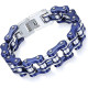 OIDEA Чоловічий браслет з нержавіючої сталі з мотоциклетним ланцюгом, синій (5187)