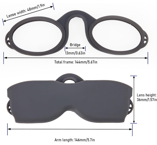 Окуляри для читання MMOWW DEL022-GY2.0 з універсальним компактним футляром, сірий (3161)