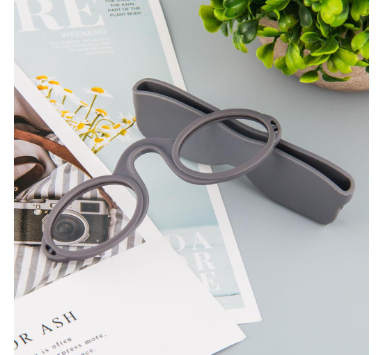 Окуляри для читання MMOWW DEL022-GY2.0 з універсальним компактним футляром, сірий (3161)