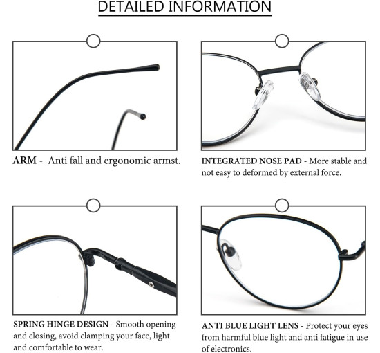 Окуляри для читання MMOWW DEL028-BK2.5 Anti Blue Light, чорні (3166)