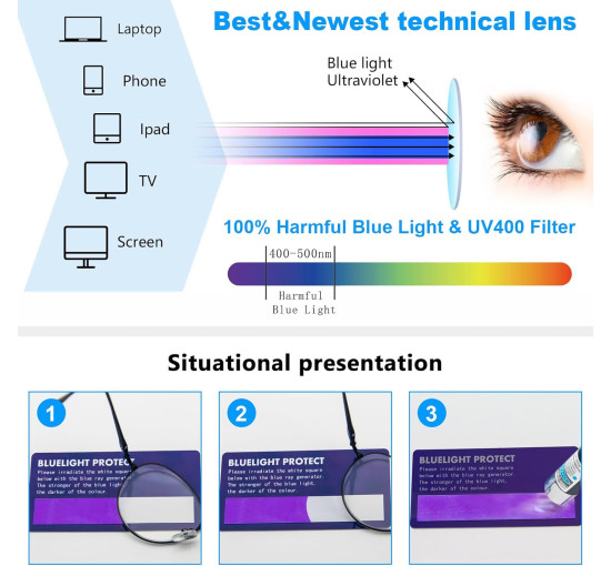 Окуляри для читання MMOWW DEL028-BK2.5 Anti Blue Light, чорні (3166)