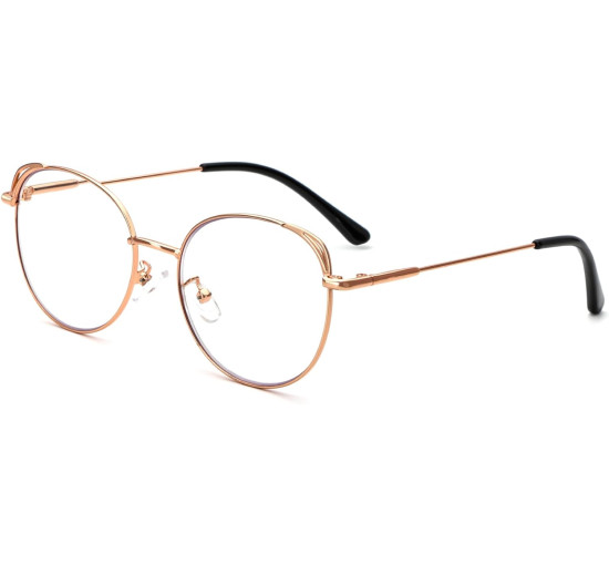 Окуляри для читання MMOWW DEL031-GD1.0 з фільтром синього світла для жінок і чоловіків, рожеве золото (3169)