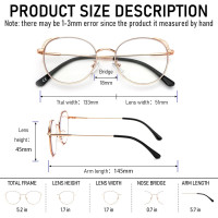 Окуляри для читання MMOWW DEL031-GD1.0 з фільтром синього світла для жінок і чоловіків, рожеве золото (3169)