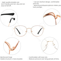 Окуляри для читання MMOWW DEL031-GD1.0 з фільтром синього світла для жінок і чоловіків, рожеве золото (3169)