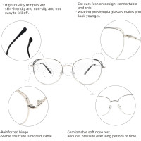 Окуляри для читання MMOWW DEL031-SR1.0 з фільтром синього світла для жінок і чоловіків, срібний (3170)