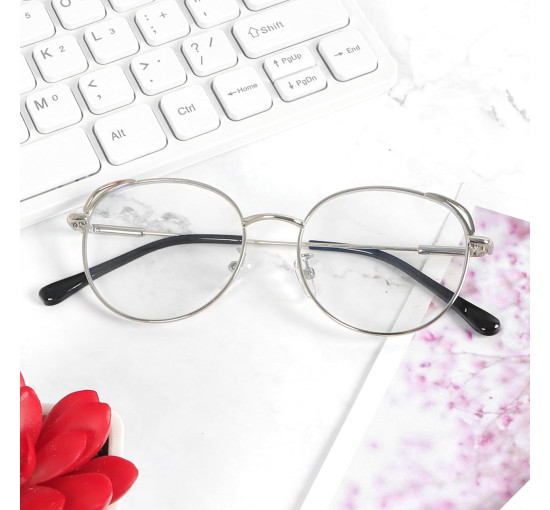 Окуляри для читання MMOWW DEL031-SR1.0 з фільтром синього світла для жінок і чоловіків, срібний (3170)