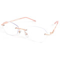 Окуляри для читання MMOWW DEL037-RG1.0 без оправи для жінок, рожеве золото (3163)