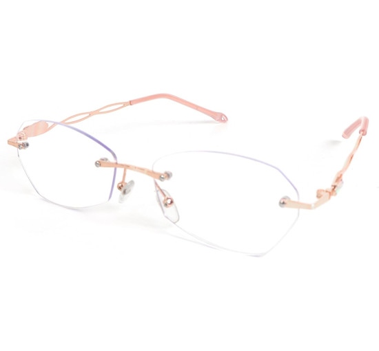 Окуляри для читання MMOWW DEL037-RG1.0 без оправи для жінок, рожеве золото (3163)