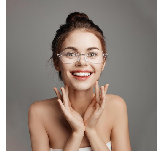 Окуляри для читання MMOWW DEL037-RG1.0 без оправи для жінок, рожеве золото (3163)