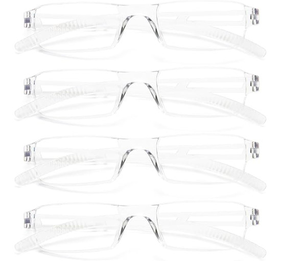 Окуляри MMOWW для читання, без оправи для чоловіків та жінок, 4 шт, прозорі (3152)