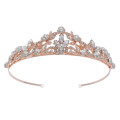 SH Весільна тіара з рожевого золота SHCG188017CP8 для жінок та дівчат, металева корона зі стразами (5134)
