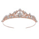 SH Весільна тіара з рожевого золота SHCG188017CP8 для жінок та дівчат, металева корона зі стразами (5134)