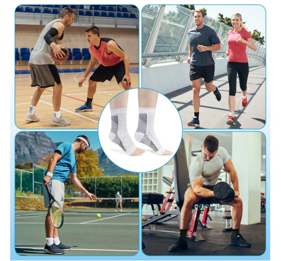 Компресійні шкарпетки ACWOO, дихаючі протиковзкі, 4 пари, Розмір ‎S/M, білі (2133)