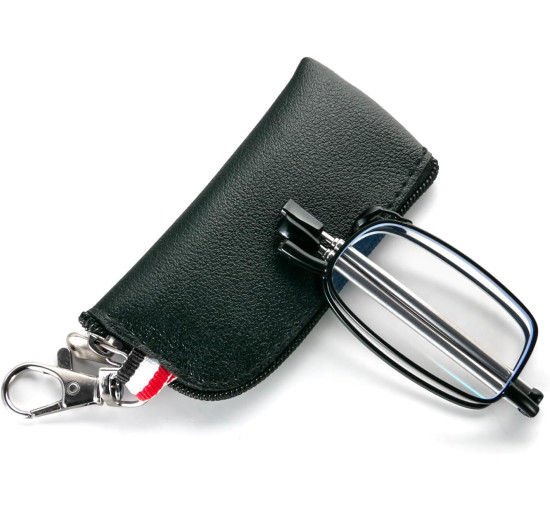 Складані окуляри для читання MMOWW ITL029-BK-2.5 для чоловіків та жінок з телескопічним стрижнем, чорні (3158)