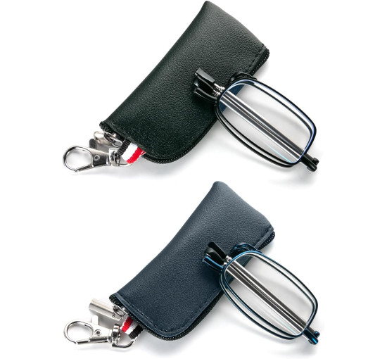 Складані окуляри для читання MMOWW ITL029-BKBU1.5 для чоловіків та жінок з телескопічним стрижнем, чорний, синій (3157)