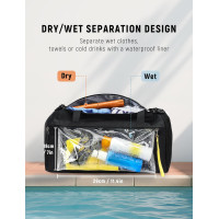 SKYSPER Спортивна сумка ISPORT30LITE маленька з вологою кишенею для спорту, чорна (5146)