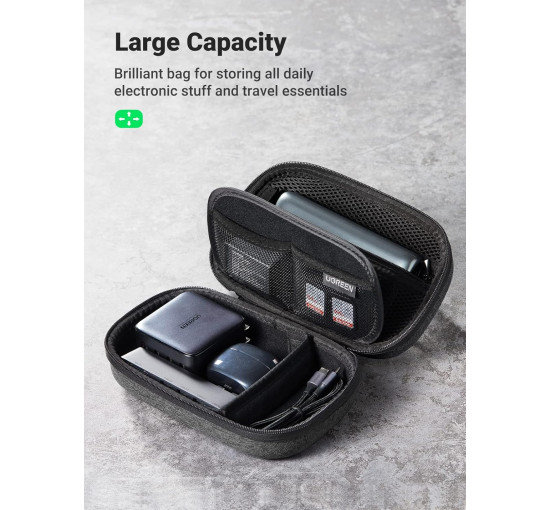 Сумка UGREEN для аксесуарів для подорожей, органайзер для дорожньої електроніки та невеликих гаджетів, чона (0013)